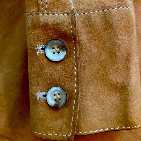 Vintage Mens Suede Button Down Jacket - Picture 9 of 9
